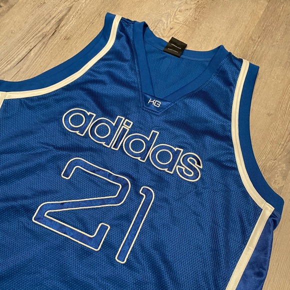 KEVIN GARNET Adidas Mens Blue Mesh #21 Basketball Jersey Men’s Size XL - Picture 2 of 5